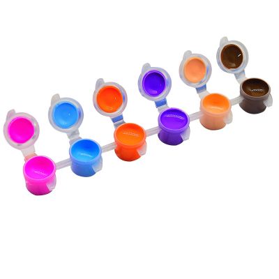 Children's use 6/12 colors acrylic paint set strip pot with brushes