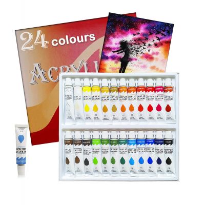 Custom boxed packaging high temperature resistance art paint waterproof acrylic paint set for school kids