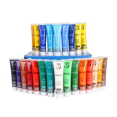 Custom art 24 colors colour painting 25ml acrylic paint tube kit for kids drawing