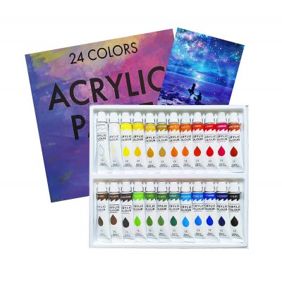 Wholesale Permanent Quick Drying Water Soluble Acrylic Paint Set For Beginner
