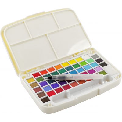 Wholesale Custom Cheap Non-toxic Half Dry Solid Pigment Watercolor Paint Set