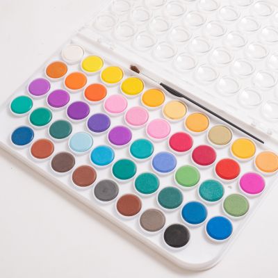 48 Colors Solid Watercolor Paints Set For Drawing Pigment Water Color With Water Brush Painting Set Art Supplies