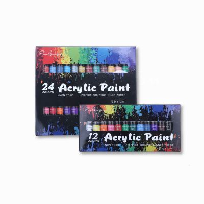 The Latest Acrylic Paint Set Art Paints Colors For Kids 12,24 Colors 12ml Kit Art Supplies