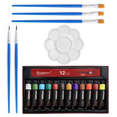 Reuse waterproof art pigment pouring 12ml acrylic paint set for students non toxic