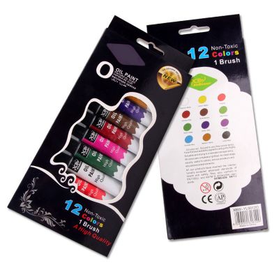 Hot Selling 12 Colors Box-packed Moisture-proof Permanent Acrylic Paint Set With Brush