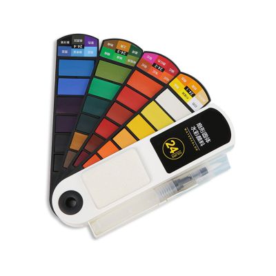 18/24/36/42 Colors Solid Rotating Pigment Multicolor Colors Foldable Watercolor Paint Set With Fountain Penil And Sponge