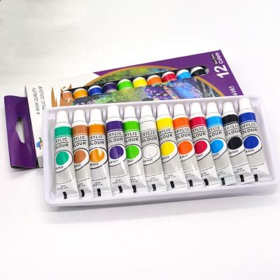 2021 Customized logo 12colors 12ml wholesale art acrylic paint set