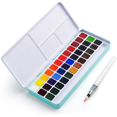 36 colors Watercolor Paint Set in Pocket Box with Water color Brush