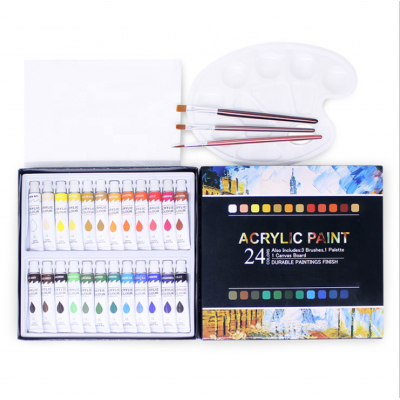 Acrylic paint set 24 colors for kids Yihuale Original factory paint brush set acrylic