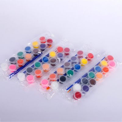 Hot sale 2ml*12 colors Acrylic paint set with 2 brushes