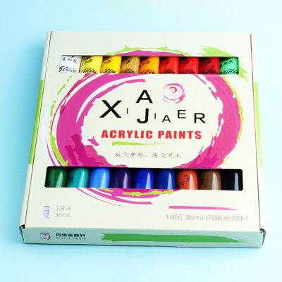 Paint set of 18 colors 36ml Acrylic paint set waterproof hand-painted wall painting diy textile painting 18 color paint