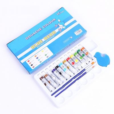 2021 9ml*12 color children gouache paint set watercolor paint set