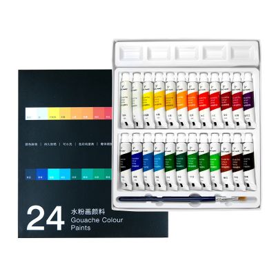 12/18/24 colors Gouache Paint set with brush