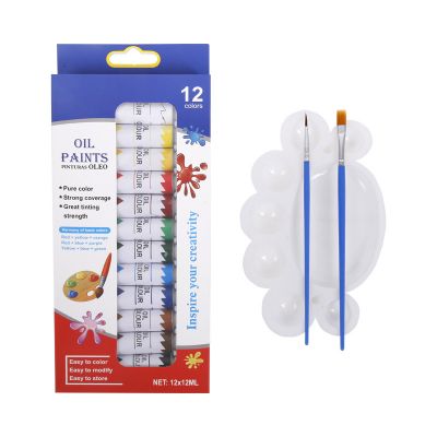 High Quality Artist Oil Paint 12 Colors 12ml Artist Oil Paint Set With Btush
