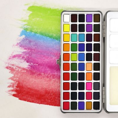 2021 New product 50 colors Watercolor Paint Set and Watercolor Paint Brushes, Non-Toxic Watercolor Paint Set