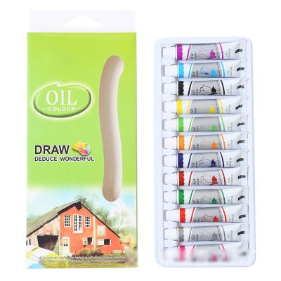 12 Colors 9ml Tubes Oil Paint Set Suitable For Students Oil Painting