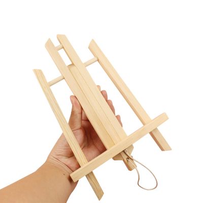 2020 new High Quality Desk Stand Mini Wood Triangle Easel advertising poster display column