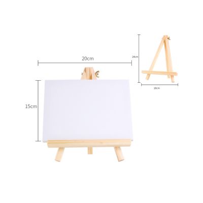 2021 New product 6.25inch mini canvas solid wood line display easel stand mini easel and canvas