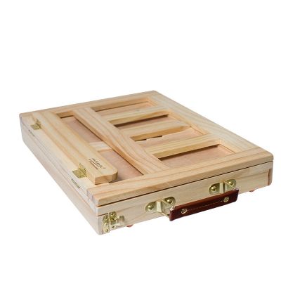 Kids Painting Natural Wooden Easel Box Foldable Tabletop Easel With Drawer