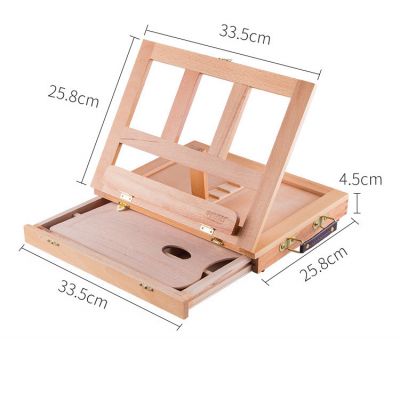Artist Foldable Sketch Stand Tabletop Easel With Drawer And Palette
