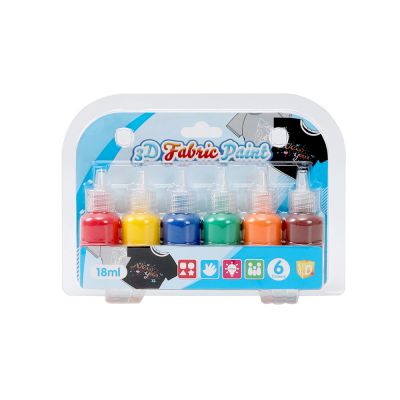 High Quality Wholesale 6 colors 18ml DIY Painting Fabric Paint Set