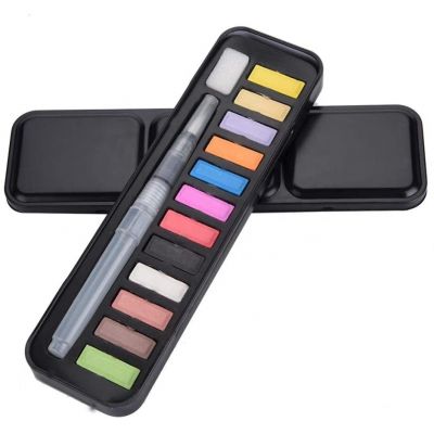 12 colors Watercolor Paint Box Multicolor Portable Mini Watercolor Paint Beginner Set Art Supplies