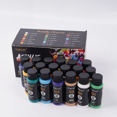 Customized Artist Grade 18 Color 2 FL.OZ Waterproof Paint For Canvas Acrylic Paint Set