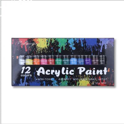 12 Color 12 ML Aluminum Tube Package Acrylic Paint Set