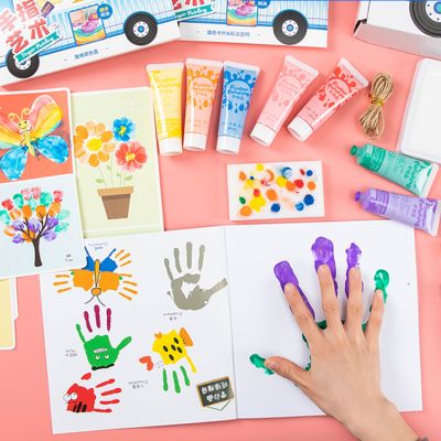 8 Color Finger Paint Set DIY Paint Set Non Toxic Paint For Kids