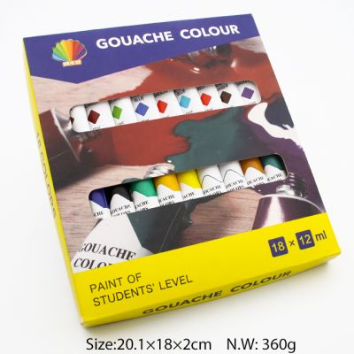 High Quality 18color 12ml Gouache Paint Set
