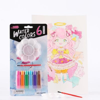 Factory Supply Customized 6 Color 6 ML Aquarelle Watercolor Coloring Paints Set